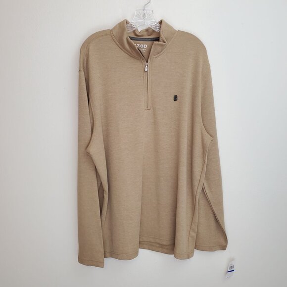 Izod Luxury Classics Long Sleeve Feeder Stripe 1/4 zip pullover - Picture 11 of 11